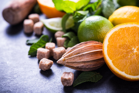 Making homemade tasty summer refreshing lemonadeの写真素材