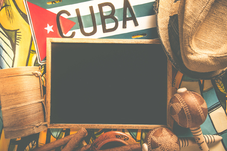 Items related to Cuba travel with copy space chalkboardの写真素材