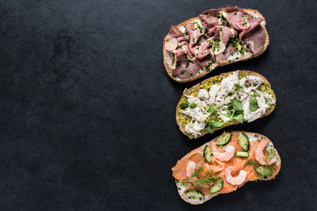 Healthy eating breakfast concept, food backgroundの写真素材