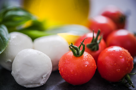 fresh tomatoes and mozzarella, italian cuisine conceptの写真素材