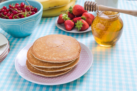 celebrating national pancake day, from above on table