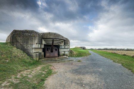 German bunkers and artillery in Normandy,France near Utah and Omaha Beach.の写真素材