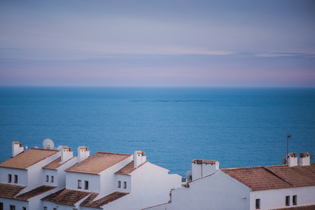 White houses with terracota roof in Altea, Costa Blanca, SPainの写真素材