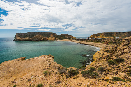mediterranean beach on spanish costa tropical. natural and wild undiscovered place hidden from turistの写真素材