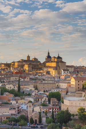 Close tele view on Toledo cathedral in gentle sun rays, Spain.のeditorial素材