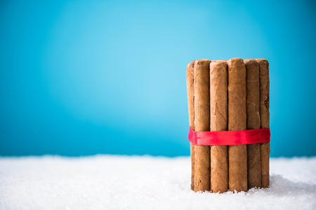 Cuban Cigars Christmas gift for smokers, retail design templateの写真素材