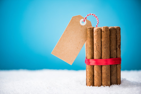 Cuban Cigars retails shop Christams festive template.の写真素材