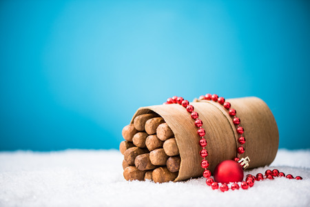 Cuban Cigars Christmas gift for smokers, retail design templateの写真素材