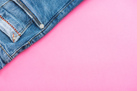 Jeans store header or template, pink pastel color.の写真素材