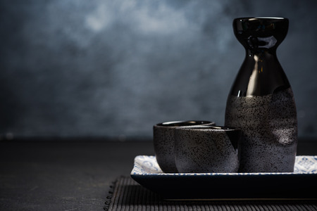 Sake traditional ceramic drinking set.
