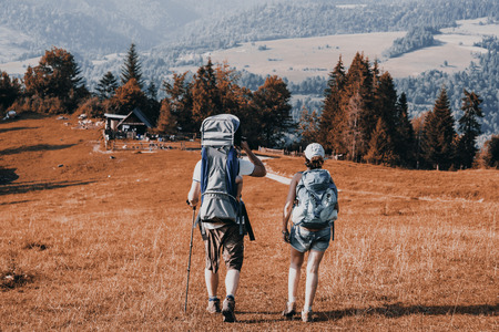 Family adventure and healthy lifestyle conceptの写真素材