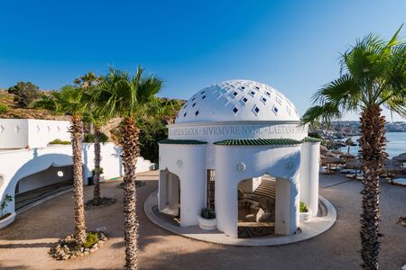 Kalithea Spring Therme Architecture Exterior in Day Light, Rhodes, Greece.の写真素材