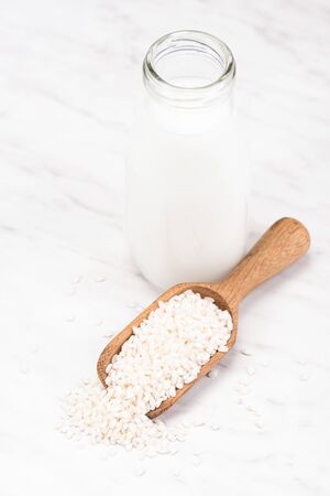 Rice Milk. Alternative Non Dairy Oraganic Milk. Plant Based Food.の写真素材