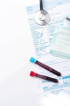 Blood Test Tube for the New Rapidly Spreading Coronavirusの写真素材