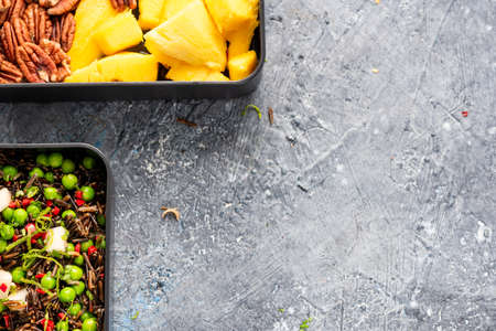 Bento or Lunch Boxes. Homemade Healthy Food. Modern Healthy Lifestyle.