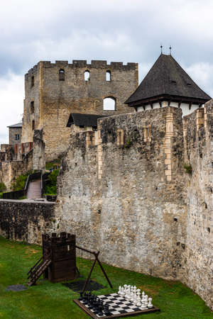 Celje Old Castle or Celjski Stari Grad Medieval Fortification in Julian Alps Mountains, Slovenia, Styria.のeditorial素材