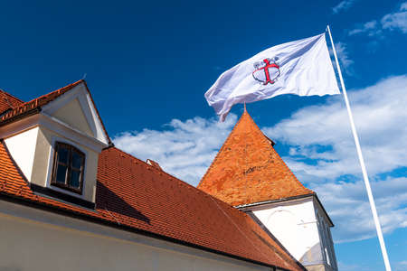 Ptuj Castle Red Roof in Slovenia.のeditorial素材