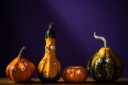 Halloween Funny Pumpkins. Scary Background.の写真素材