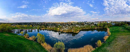 Panoramic View Over Recreation and LEisure Park in Tarnow, Poland.の写真素材