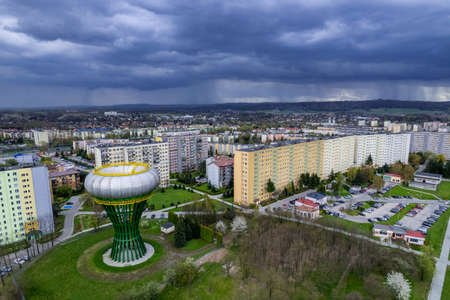 Residential Estate from Communism Era in Tarnow, Poland, Drone View.