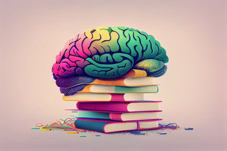 Human brain conceptual illustration, representing science, knowlege and intelligence. Generative Aiの素材