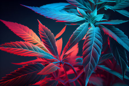 Cannabis bud . Marijuana flower, close up view. Medical Hemp. Generative AIの素材