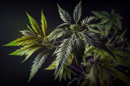 Cannabis bud . Marijuana flower, close up view. Medical Hemp. Generative AIの素材