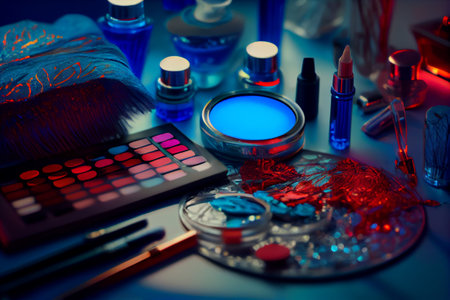 Professional make up accessories, beauty and cosmetics concept. generative AIの素材