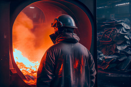 Worker at iron, steel or metal plant. Generative Aiの素材