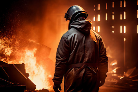 Worker at iron, steel or metal plant. Generative Aiの素材