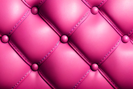 Pink leather upholstery with buttons, texture background. Generative AIの素材