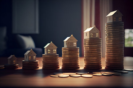 Investing money in property creative concept background. Generative aiの素材