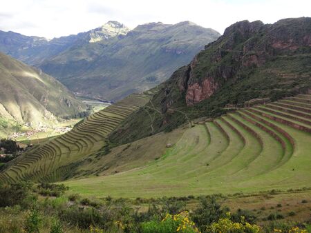 Inca ruins sacred valley machu picchu peru