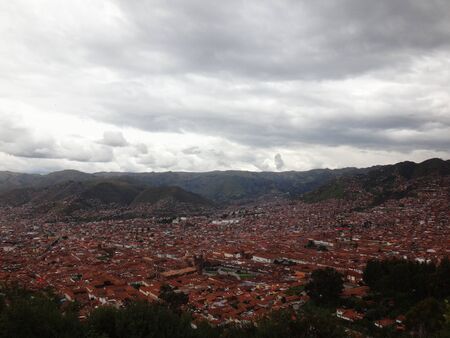 panoramic of the city of cusco peruの写真素材