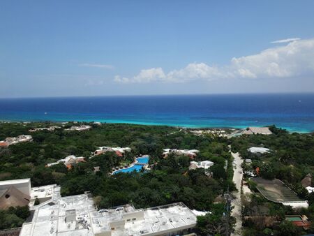 view from the air of the coastの写真素材