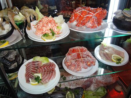 seafood dish seafood dish at street market santiago de chileの写真素材