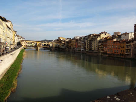 new bridge in florence italyの写真素材