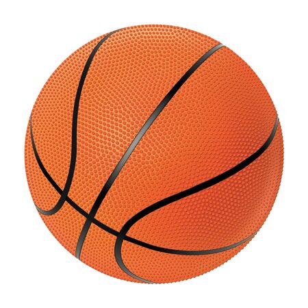 Realistic vector basketball. Isolated on white background.のイラスト素材