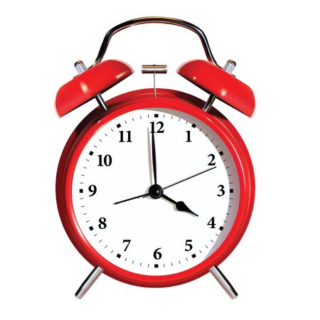 Realistic vector alarm clock. Isolated on white background.