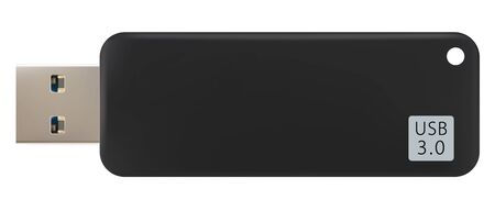USB flash memory isolated on a white background. Realistic vector file. Isolated in white...