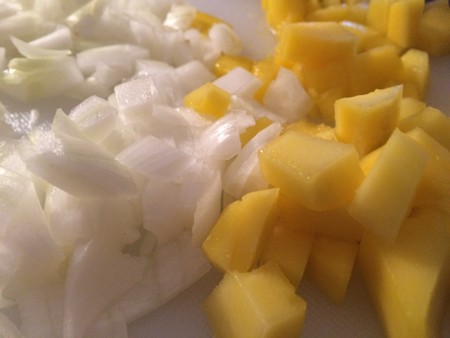 Mango onion salsaの写真素材