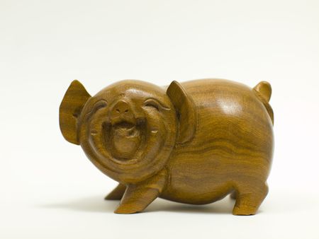 wooden pigの写真素材
