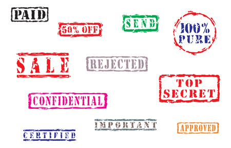 Collection of vector stamps with text. Vector illustrationのイラスト素材