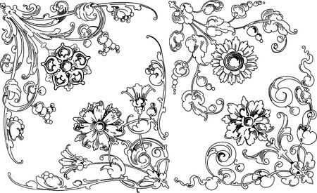 floral design elements のイラスト素材