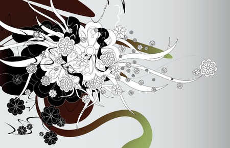 abstract floral backgroundのイラスト素材