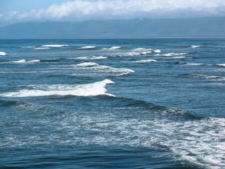 View of waves on the Tasman Sea, South Island, New Zealand