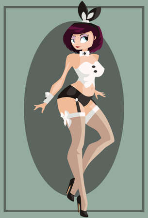 illustration: beautiful girl in sexy bunny costume.のイラスト素材
