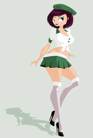 illustration: standing beautiful sexy scout girl.のイラスト素材
