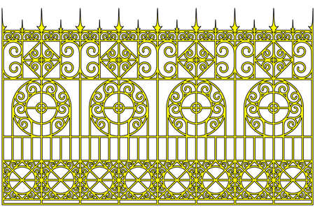 Vector illustration:isolated ornamental golden gates.のイラスト素材