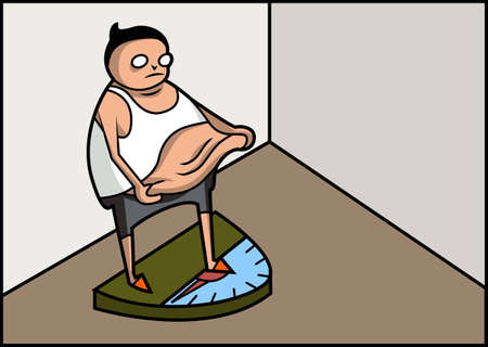 Fat man confusedのイラスト素材